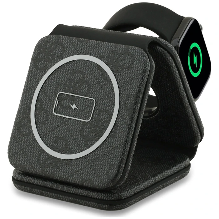 Guess 4G 15W MagSafe 3-in-1 Wireless Charger Black