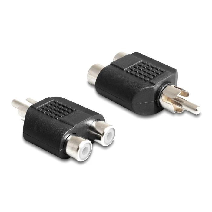 Αντάπτορας RCA Delock από 2x θηλυκό σε 1x RCA αρσενικό 84499, μαύρος
