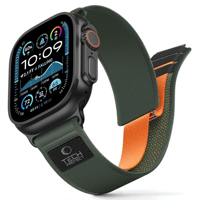 Tech-Protect Nylon Elite Apple Watch 8/9/10/11/SE/Ultra 44/45/46/49mm Green/orange