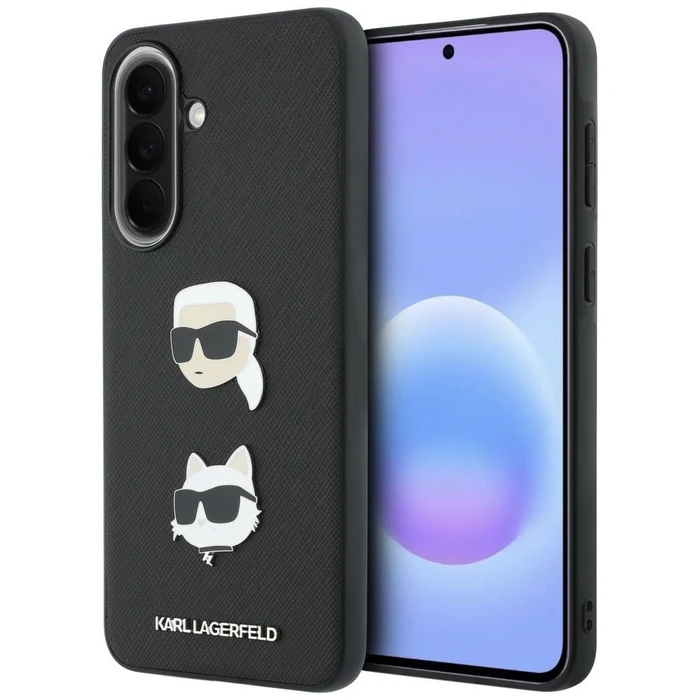Karl Lagerfeld w/ Karl&Choupette Heads Pins&Logo Samsung Galaxy A37 5G black