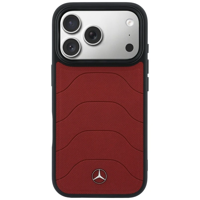 Mercedes Leather Mesh with Bow Line MagSafe Apple iPhone 17 Pro red