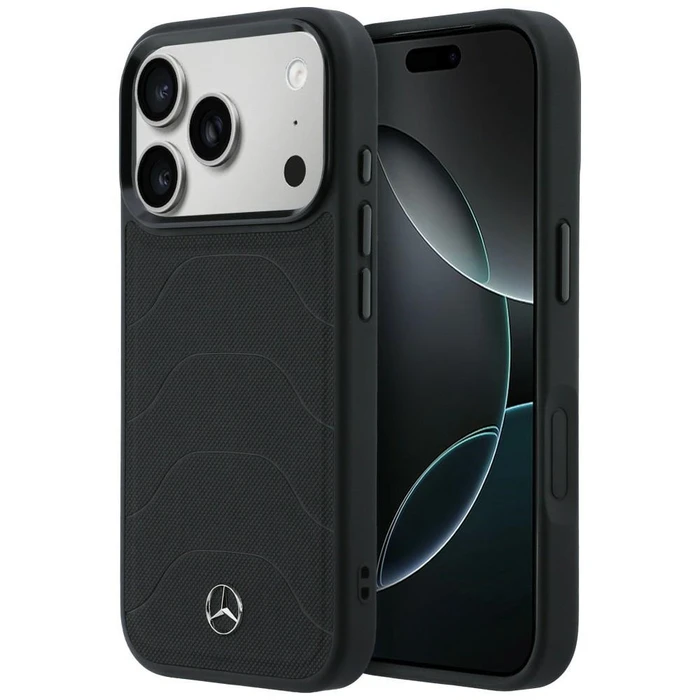 Mercedes Leather Mesh with Bow Line MagSafe Apple iPhone 17 Pro Max black