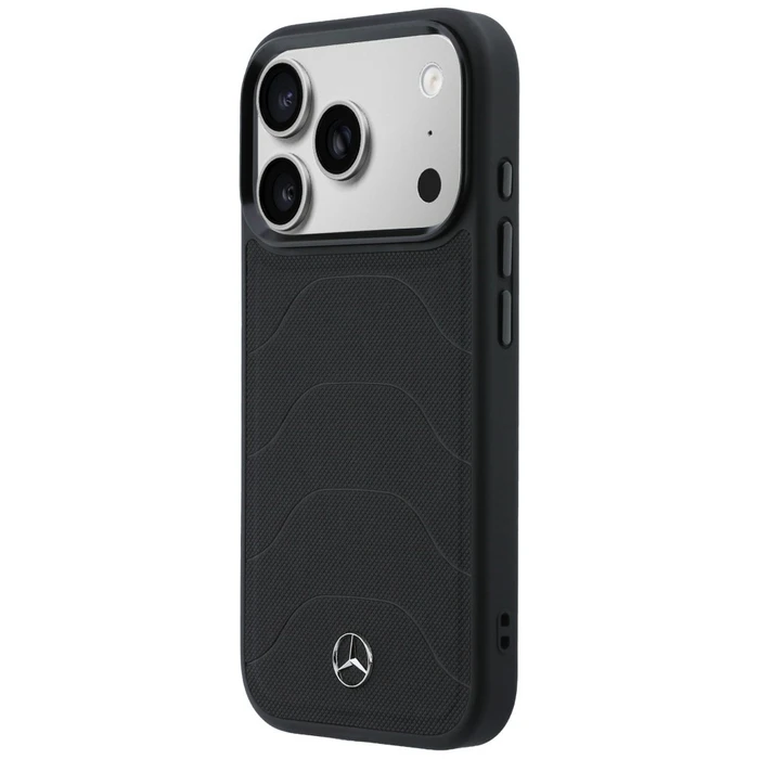 Mercedes Leather Mesh with Bow Line MagSafe Apple iPhone 17 Pro Max black