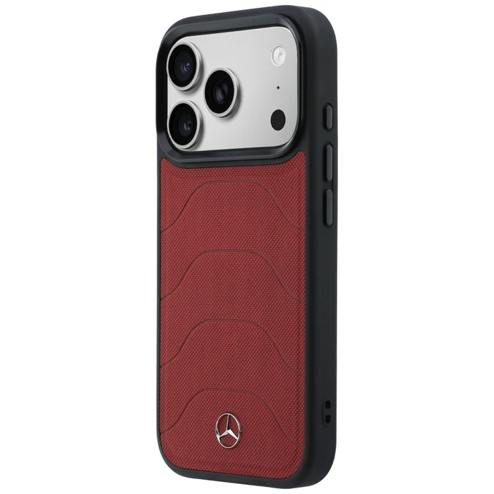 Mercedes Leather Mesh with Bow Line MagSafe Apple iPhone 17 Pro Max red