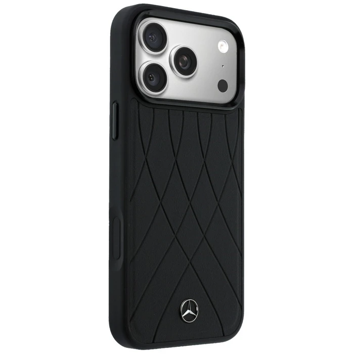 Mercedes Leather with Crossed Lines MagSafe Apple iPhone 17 Pro black