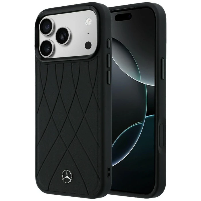 Mercedes Leather with Crossed Lines MagSafe Apple iPhone 17 Pro Max black