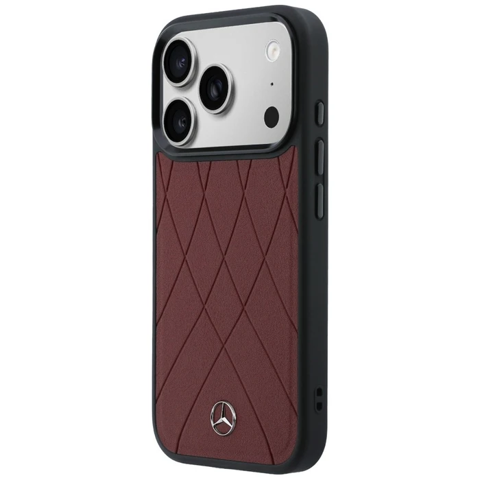 Mercedes Leather with Crossed Lines MagSafe Apple iPhone 17 Pro Max red