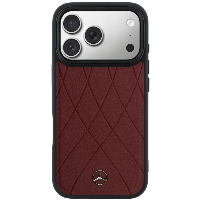 Mercedes Leather with Crossed Lines MagSafe Apple iPhone 17 Pro Max red
