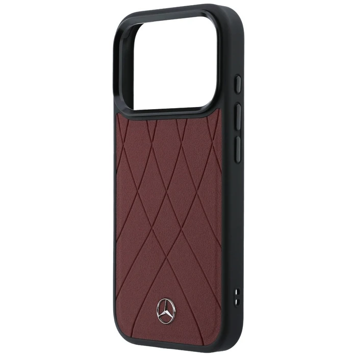 Mercedes Leather with Crossed Lines MagSafe Apple iPhone 17 Pro Max red