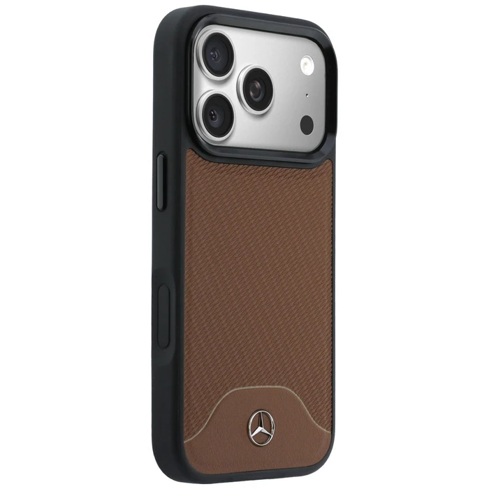 Mercedes Leather Wood Effect and Curve MagSafe Apple iPhone 17 Pro camel
