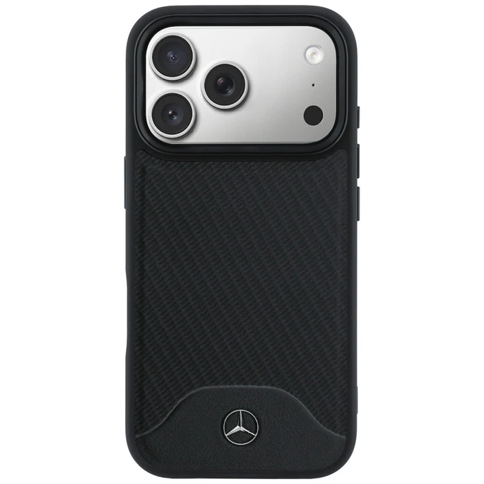 Mercedes Leather Wood Effect and Curve MagSafe Apple iPhone 17 Pro black