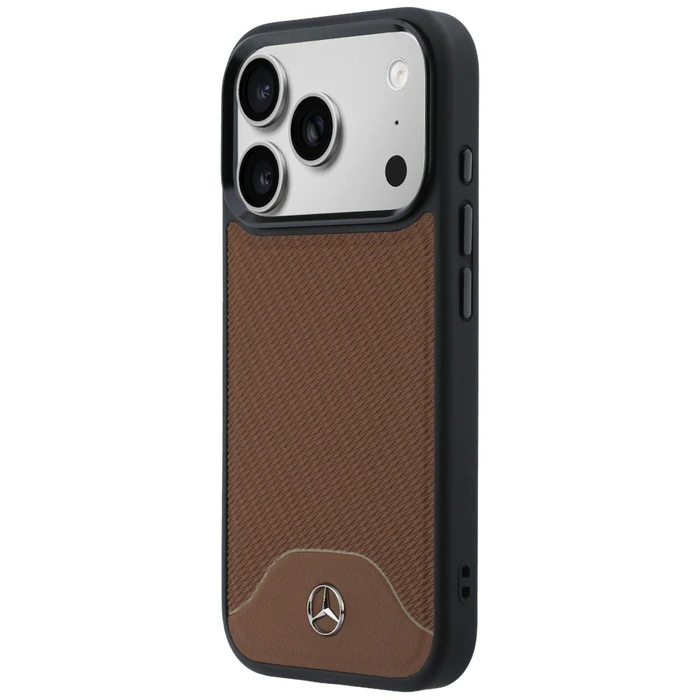 Mercedes Leather Wood Effect and Curve MagSafe Apple iPhone 17 Pro Max camel