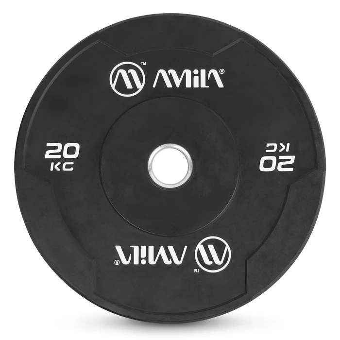 Δίσκος Amila Black W Bumper Slim 50mm 20Kg