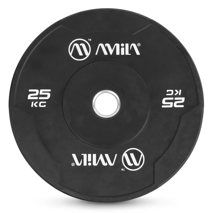 Δίσκος Amila Black W Bumper Slim 50mm 25Kg