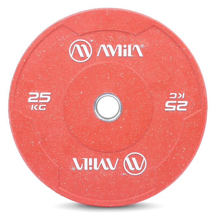 Δίσκος Color Bumper Plate Slim 25 kg – Κόκκινο - AMILA