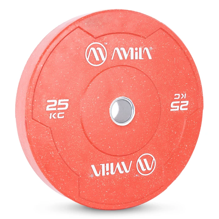 Δίσκος Color Bumper Plate Slim 25 kg – Κόκκινο - AMILA