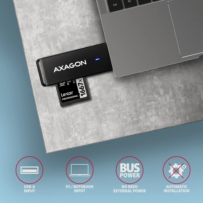 Card Reader Axagon Cre-S2n Usb-A 3. 2 Gen 1 