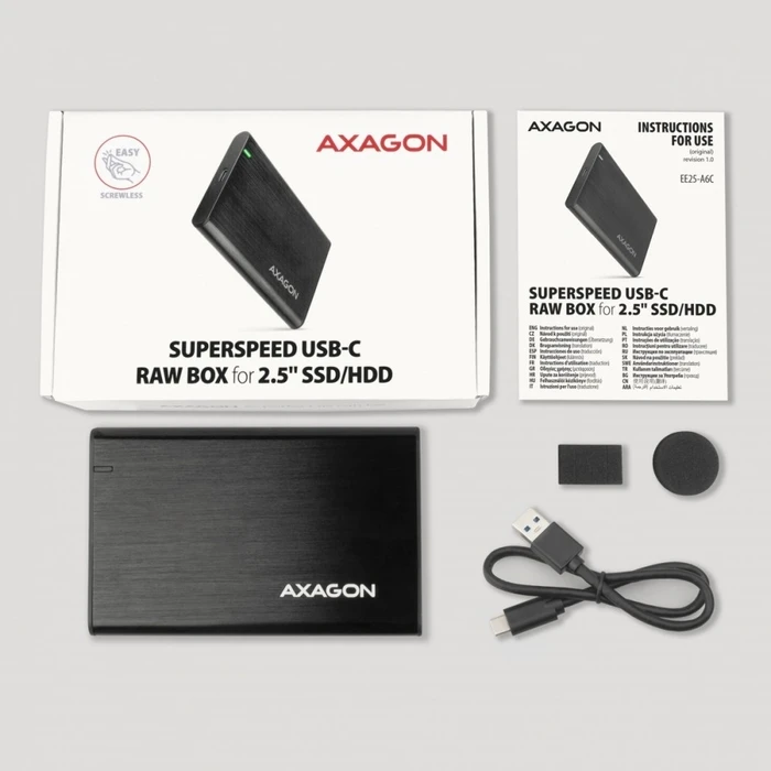 Θήκη Σκληρού Δίσκου Axagon Ee25-A6c Usb-C 3 .2 Gen 1 Sata 6g 2.5inc