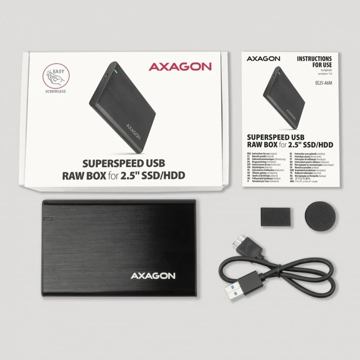 Θήκη Σκληρού Δίσκου Axagon Ee25-A6m Usb 3.2 Gen 1 Sata 6g 2.5inch