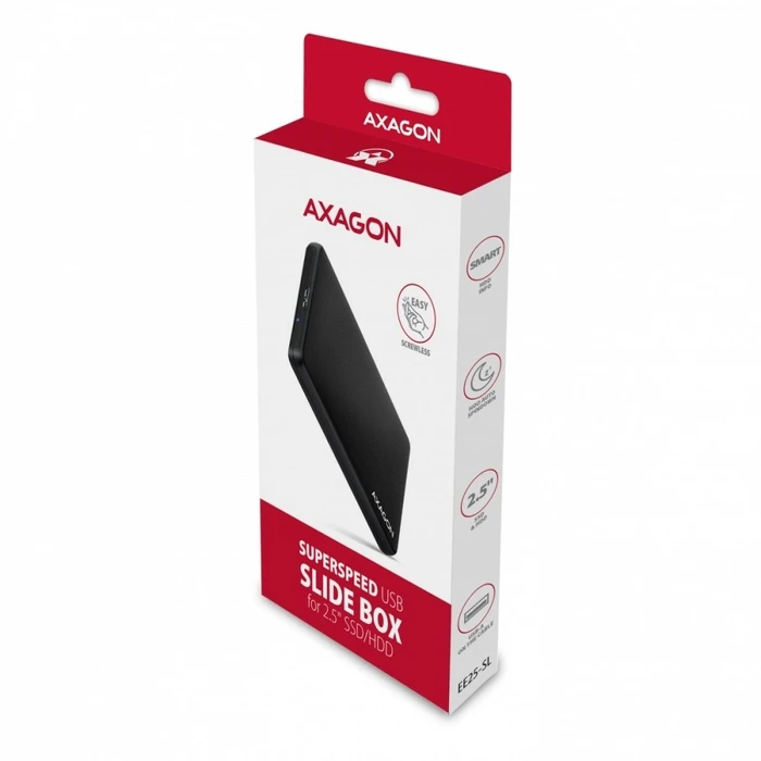 Θήκη Σκληρού Δίσκου Axagon Ee25-Sl External Housing, Plastic, Screwless, 3.2 Gen1 Sata 6g 2.5, Black