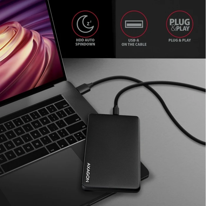 Θήκη Σκληρού Δίσκου Axagon External Slide Box Ee25-Slc Usb-C 3.2 Gen1 - Sata 6g 2.5inch Black