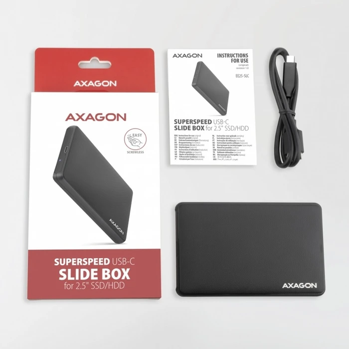 Θήκη Σκληρού Δίσκου Axagon External Slide Box Ee25-Slc Usb-C 3.2 Gen1 - Sata 6g 2.5inch Black