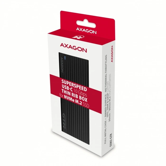 Θήκη Σκληρού Δίσκου Axagon Thin Rib 42-80mm Box Usb-C 3.2 Gen2 - M.2 Nvme Ssd