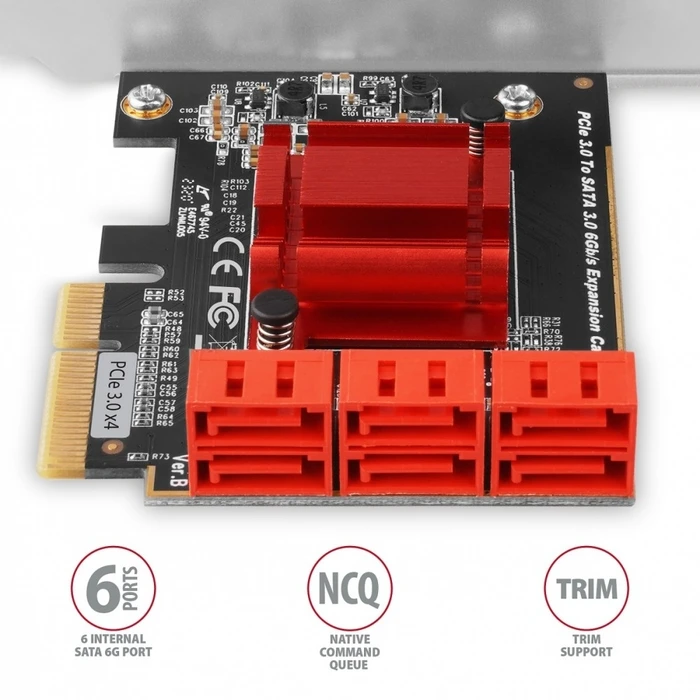 Κάρτα PCIe Controller 6x Internal Sata 6g Port + Lp Pces-Sa6