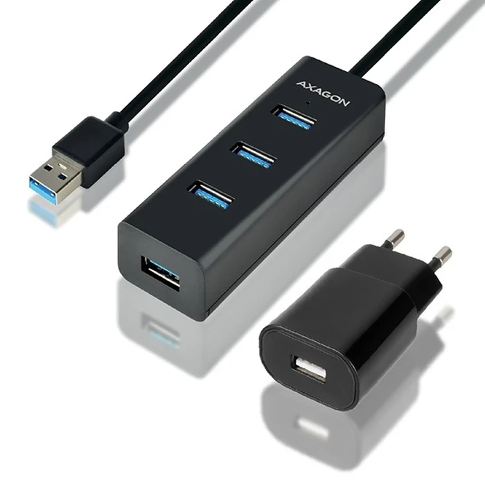 USB Hub Axagon Charging Hue-S2bp 4x Usb 3.2 Gen 1, 1.2m , Micro usb Charging, Incl. Ac 