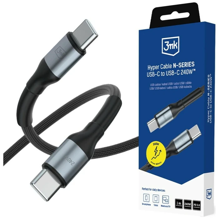 3MK Hyper Cable N-SERIES USB-C / USB-C 1m 48V/5A 240W black