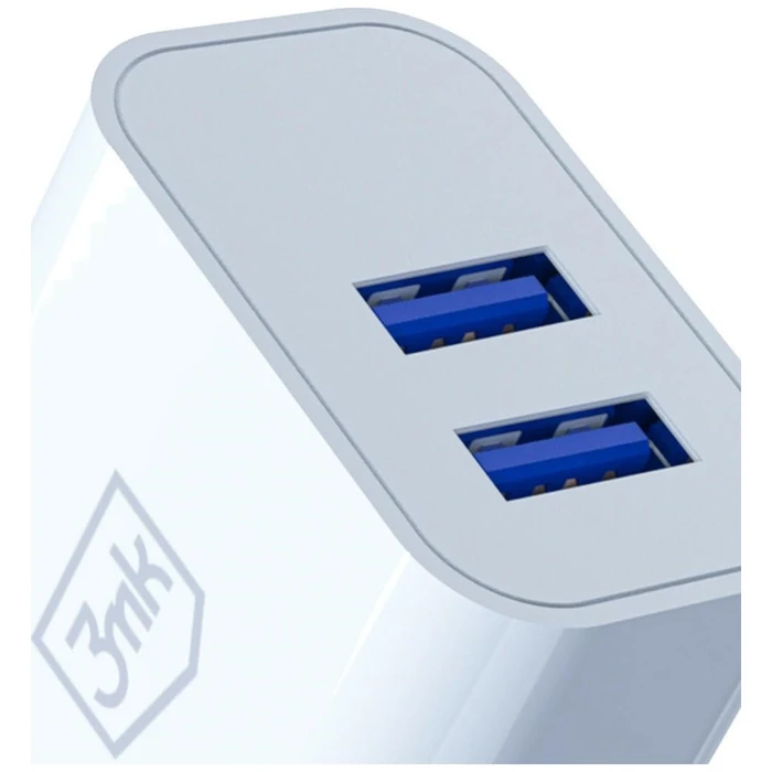3MK FlowPower Wall Charger 2xUSB-A 10W 2.4A white