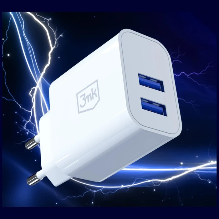 3MK FlowPower Wall Charger 2xUSB-A 10W 2.4A white