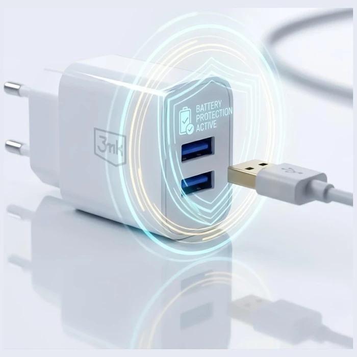 3MK FlowPower Wall Charger 2xUSB-A 10W 2.4A white