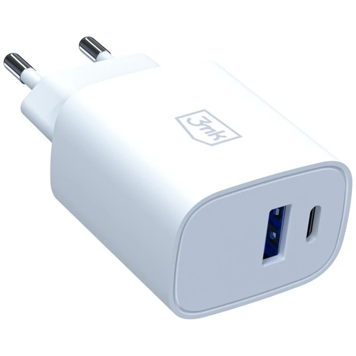 3MK FlowPower USB-A + USB-C 30W PD 3.0 QC4+ Wall Charger White