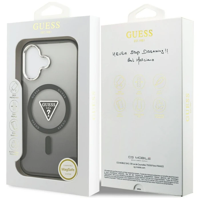 Guess IML Gradient Triangle Logo MagSafe Apple iPhone 17 black