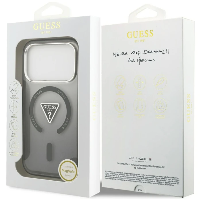 Guess IML Gradient Triangle Logo MagSafe Apple iPhone 17 Pro black
