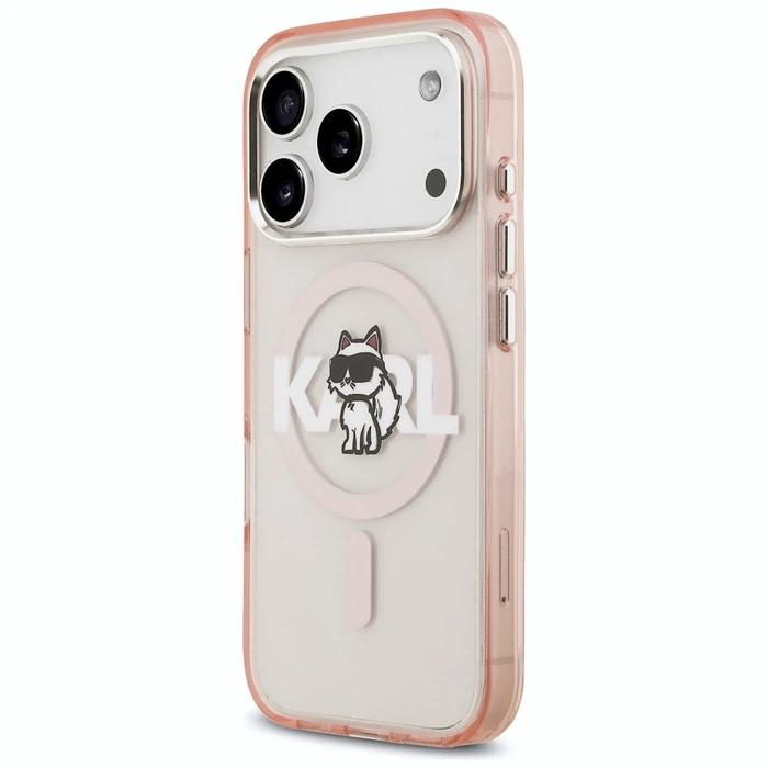 Karl Lagerfeld IML Choupette Sketch Logo MagSafe Apple iPhone 17 Pro pink