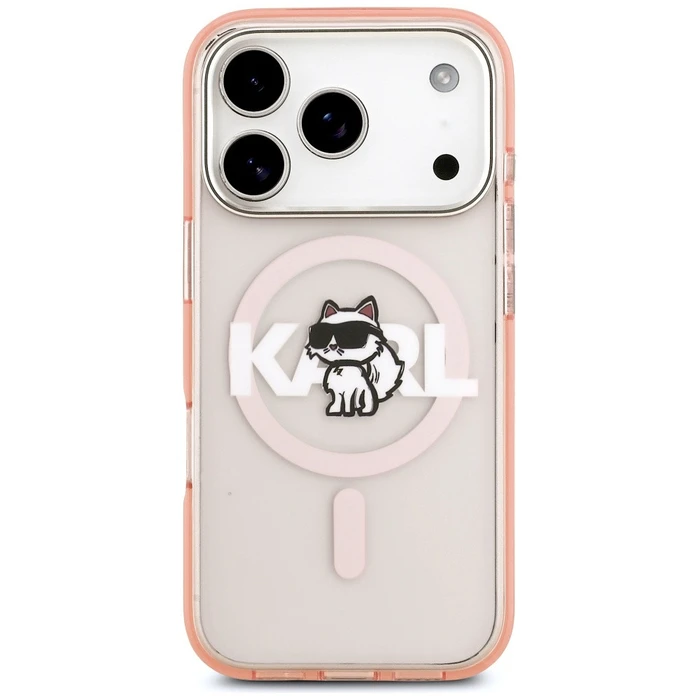 Karl Lagerfeld IML Choupette Sketch Logo MagSafe Apple iPhone 17 Pro pink