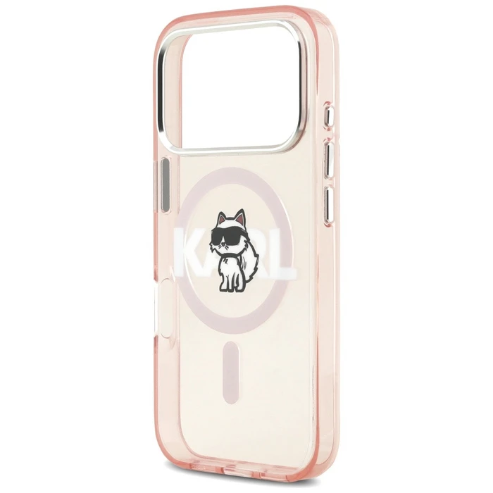 Karl Lagerfeld IML Choupette Sketch Logo MagSafe Apple iPhone 17 Pro pink