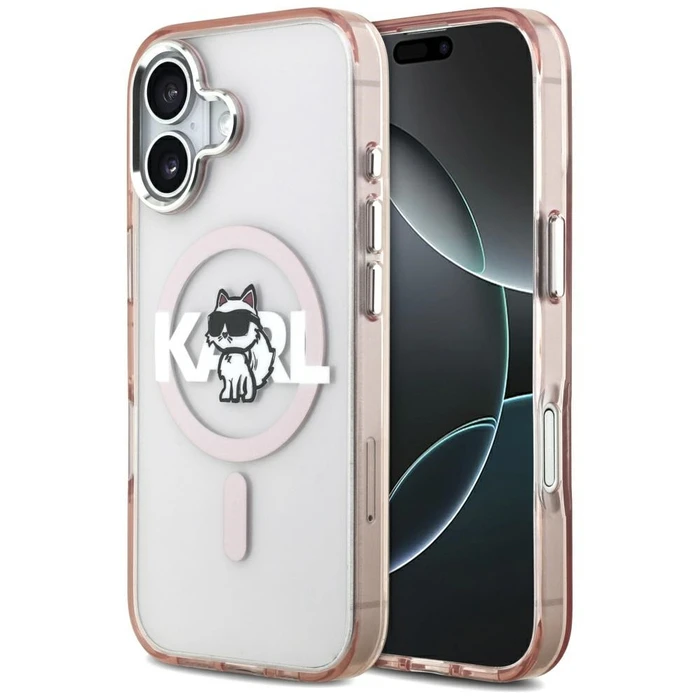 Karl Lagerfeld IML Choupette Sketch Logo MagSafe Apple iPhone 17 pink