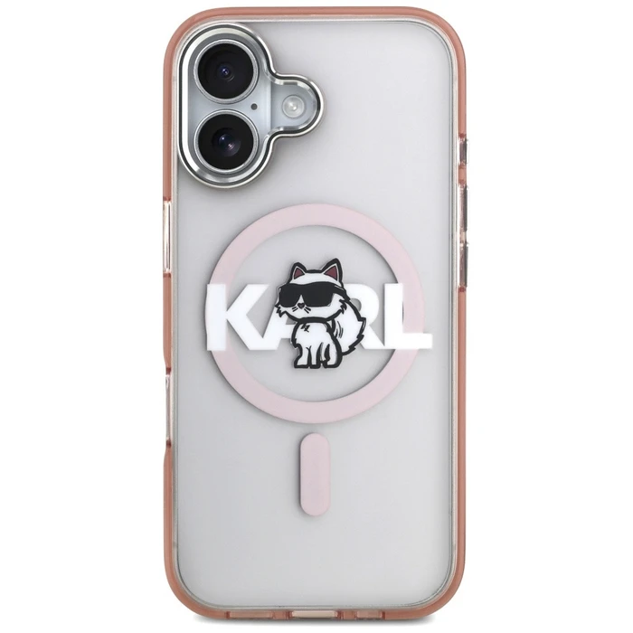 Karl Lagerfeld IML Choupette Sketch Logo MagSafe Apple iPhone 17 pink