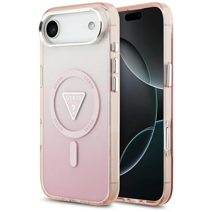 Guess IML Gradient Triangle Logo MagSafe Apple iPhone Air pink