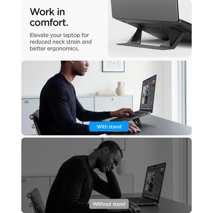 Spigen LD201-S6 Slimfold Laptop Stand Space Grey