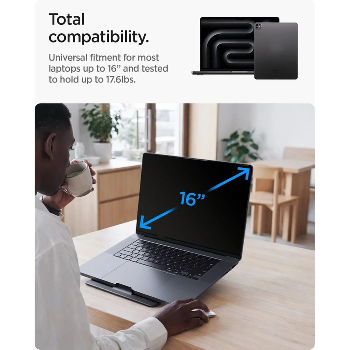 Spigen LD201-S8 Slimfold Laptop & Tablet Stand Space Grey