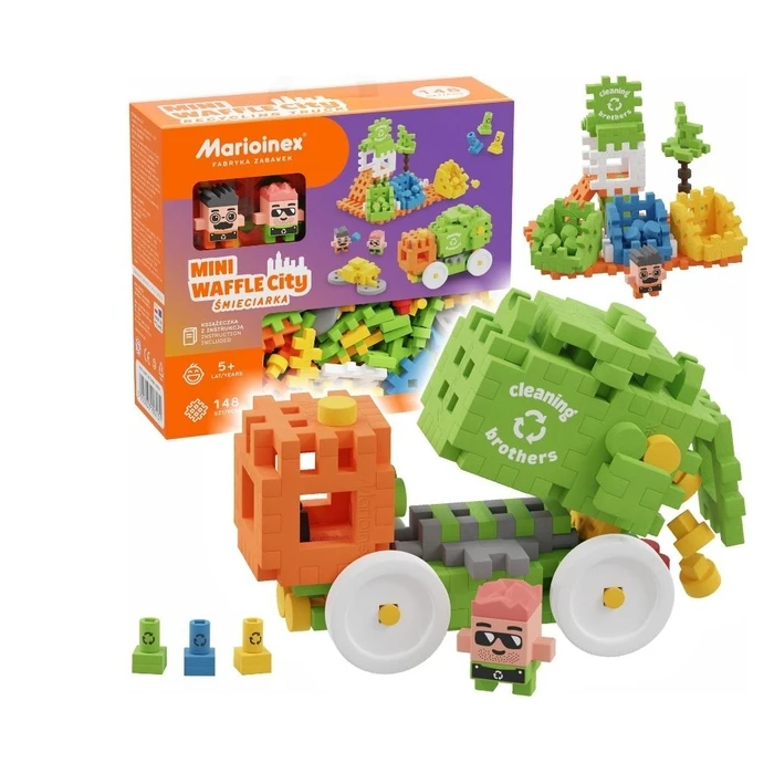 Τουβλάκια Blocks Waffle Mini Marioinex Garbage Truck 14 Pcs