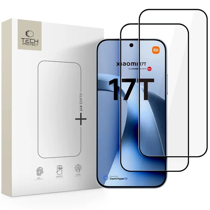 Tech-Protect Glass Fit+ Xiaomi 17T Black [2 PACK]