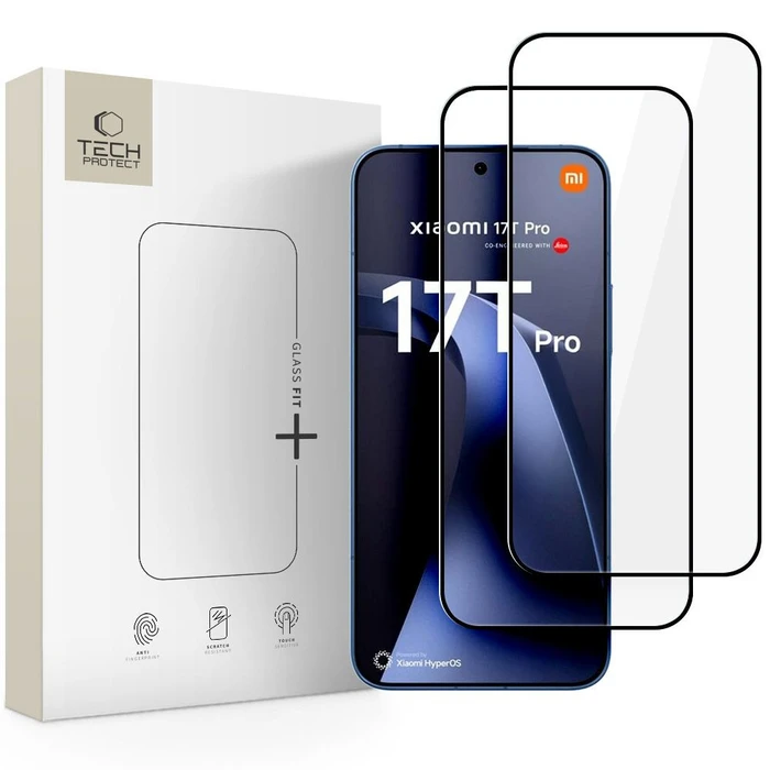 Tech-Protect Glass Fit+ Xiaomi 17T Pro Black [2 PACK]