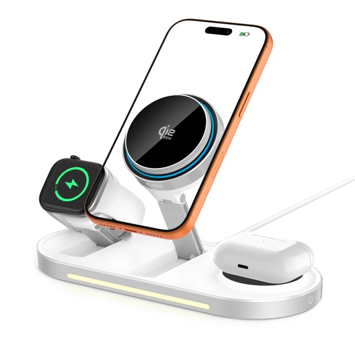 Tech-Protect A51 Arcticboost 3in1 Magnetic MagSafe Wireless Charger 25W Qi2.2 White