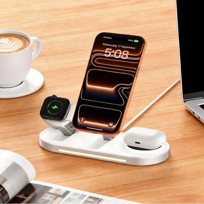 Tech-Protect A51 Arcticboost 3in1 Magnetic MagSafe Wireless Charger 25W Qi2.2 White