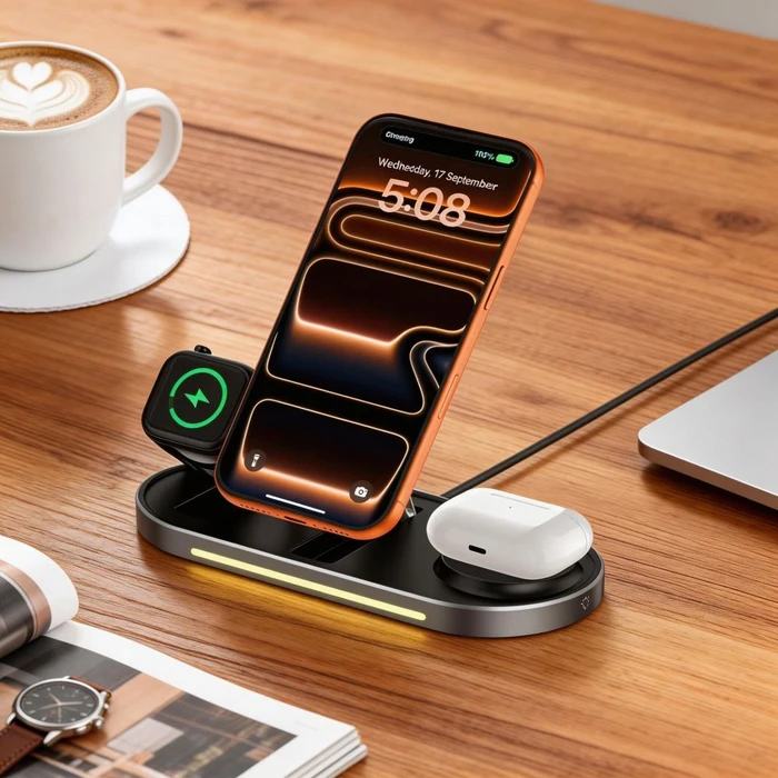 Tech-Protect A51 Arcticboost 3in1 Magnetic MagSafe Wireless Charger 25w Qi2.2 Black